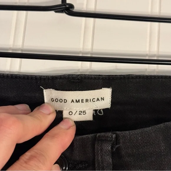 Good American Good Legs Skinny Raw Hem Denim Jeans Women’s Size 0/25 - Picture 8 of 15